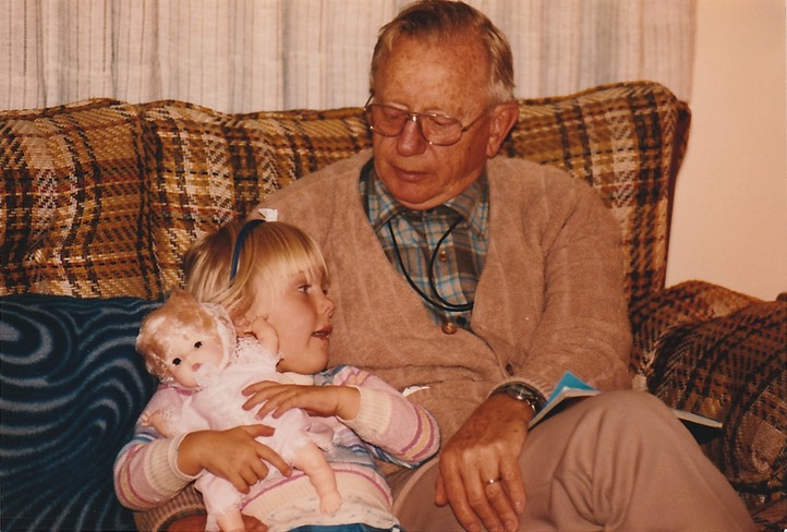 Grampa John Bredehoft with granddaugher Jennifer www.overindulgence.info